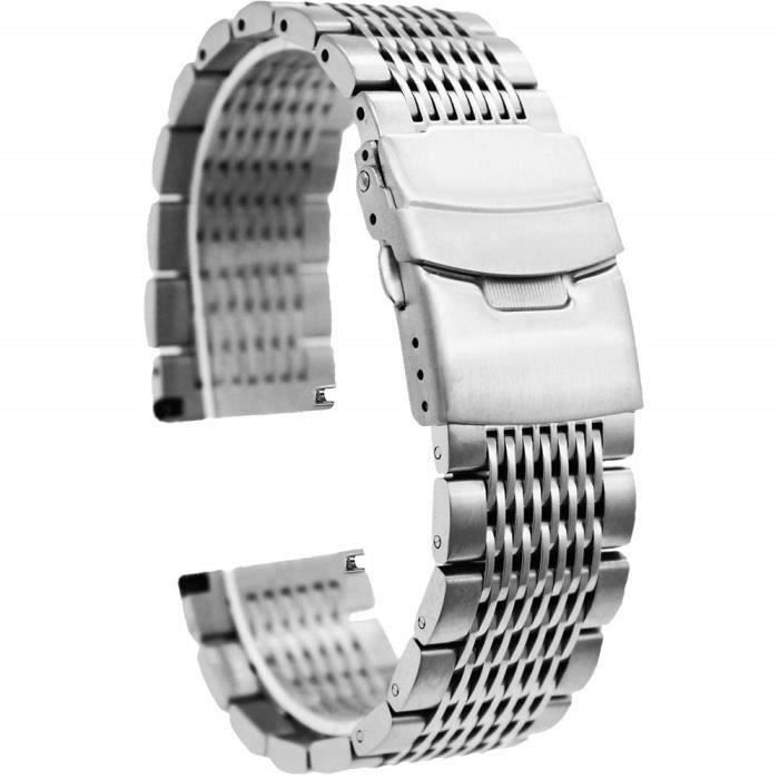 Bracelet de Montre 22mm Acier Entre Corne Télescopiques FixoFlex