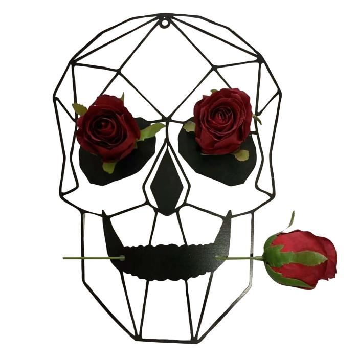 Tapisserie Murale Décorative 130x150 Cm - Motif Girl Flower Skull - Polyester, Impression HD - Pour Mur, Lit, Canapé - 6