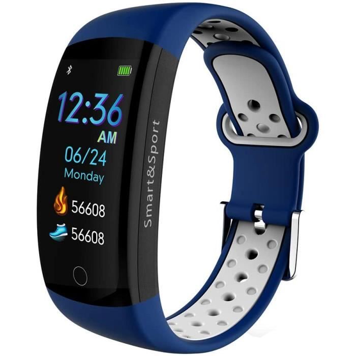 Montre Connectée Bracelet Tracker Activité - Compteur Pas, Cardio, Sommeil, Notifications