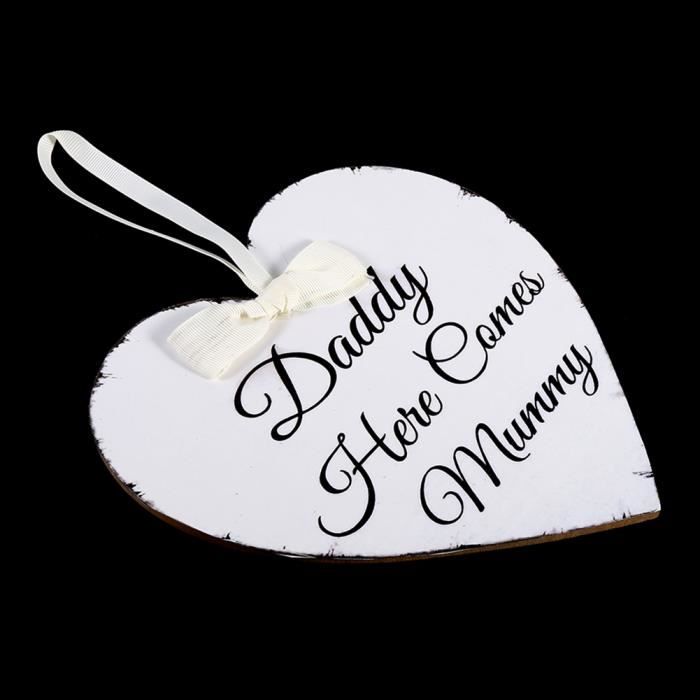 Plaque coeur en bois à suspendre personnalisée | Texte et