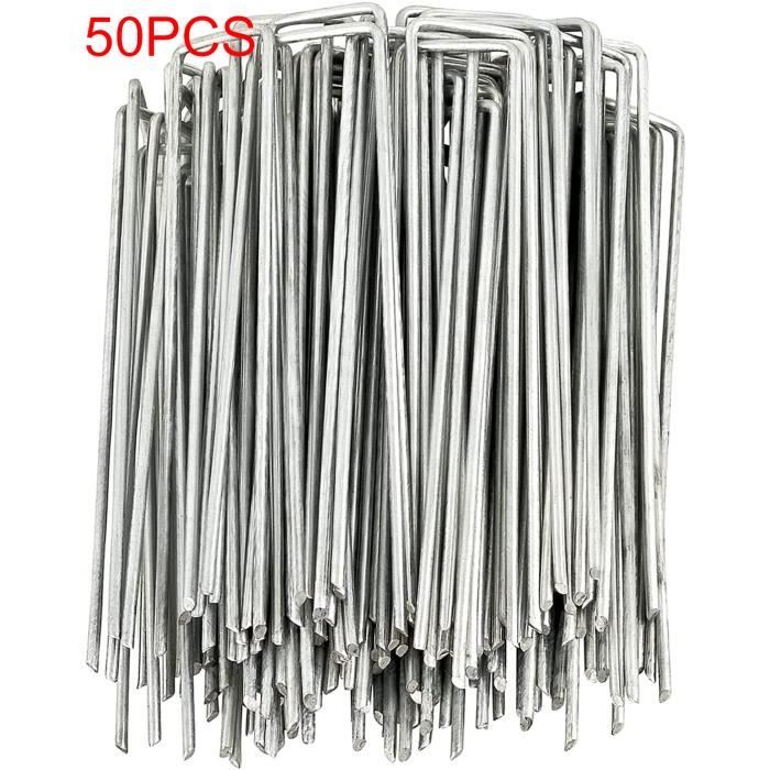 Gistuch Lot De 50 Piquets De Jardin Robustes En Acier Galvanisé 12 In En Forme De U Tete Trapezoidale En Metal Pour Membrane De Mauvaises Herbes En Feuille De Gazon Artificiel 84642468 Gistuch Lot De 50 Piquets De Jardin Robustes En Acier Galvanisé 12 In En Forme De U Tete Trapezoidale En Metal Pour Membrane De Mauvaises Herbes En Feuille De Gazon Artificiel 84642468