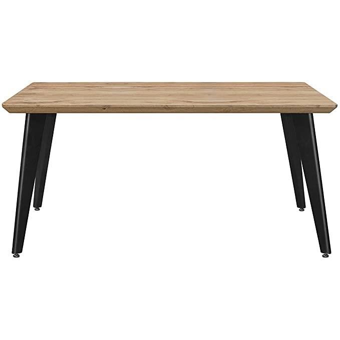 Table à manger fixe - Venprodin - Chêne pierre - Design robuste et industriel