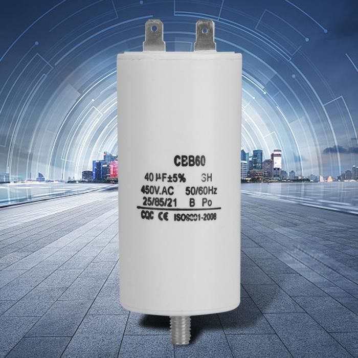 Condensateur de pompe, condensateur de pompe à eau CBB60, pour démarrer les machines à laver à