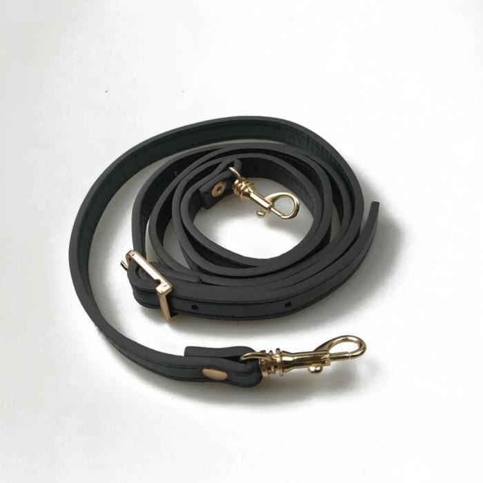 Silver - Noir ---- 120 Cm - Sangle De Sac à Bandoulière En Cuir PU, 130cm De Long, Double Couche