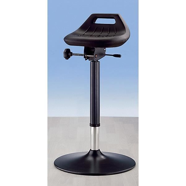 chaise d'atelier industrielle bimos - assis-debout avec pied rond extra-plat et assise pivotante 360°