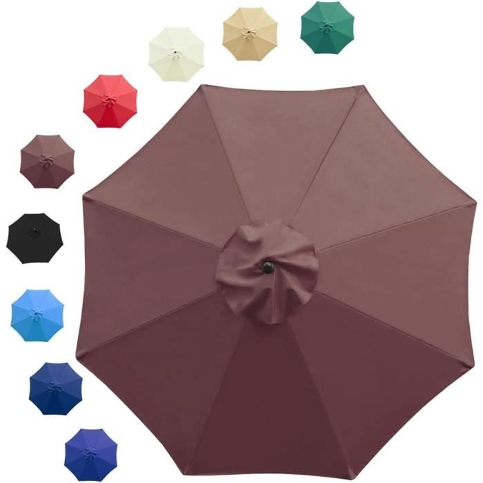 200cm 270cm 300cm Copertura Per Ombrellone Di Ricambio UV50+ Impermeabile 6/8 Costole Telo Di Ricambio Per Ombrelloni Per Esterni Rechange Tessuto Per Ombrellone(Color:Black,Size:6 ribs-200cm(6.5ft