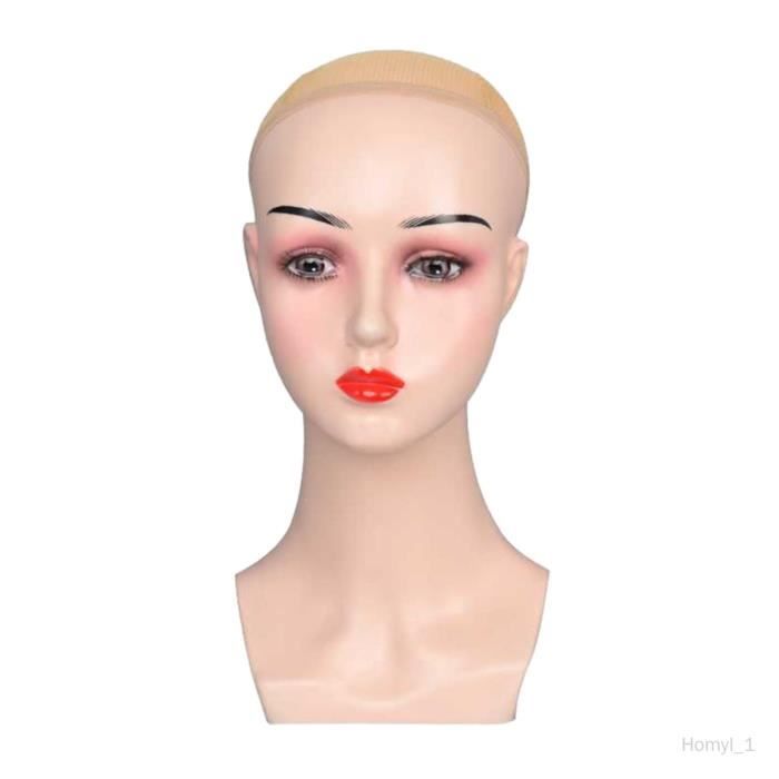 Tête De Mannequin Pour Perruque - Matière ABS Imitation Bois, Taille Unique