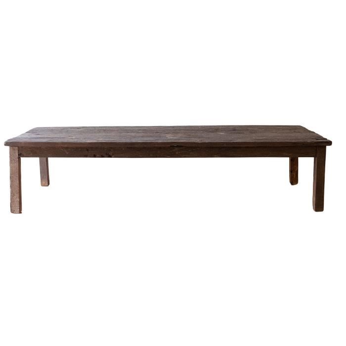 table basse rectangulaire en bois recyclé foncé vermont