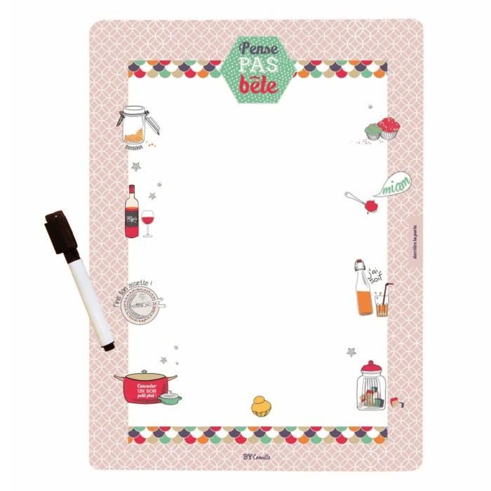 PenseBête Aimanté PAS BÊTE avec Stylo Feutre Mémo Tableau