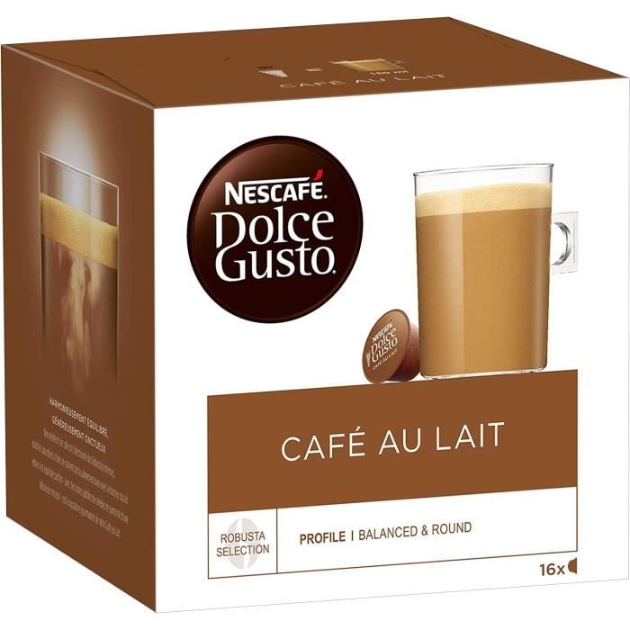 LOT DE 5 - DOLCE GUSTO - Café au Lait Café capsules Compatible Dolce Gusto - 16 Capsules - 168 g