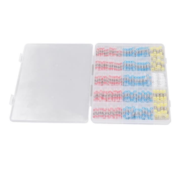 Kit 100 Connecteurs Fils Soudure Thermorétractables Marine IP67 – Jaune/Bleu/Rouge/Blanc – Pour Auto, Bateau, Camion