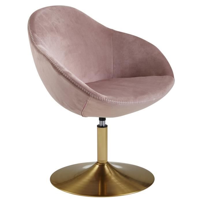 chaise longue en tissu 70x79x70 cm - finebuy - fauteuil club pivotant - rembourrée - rose