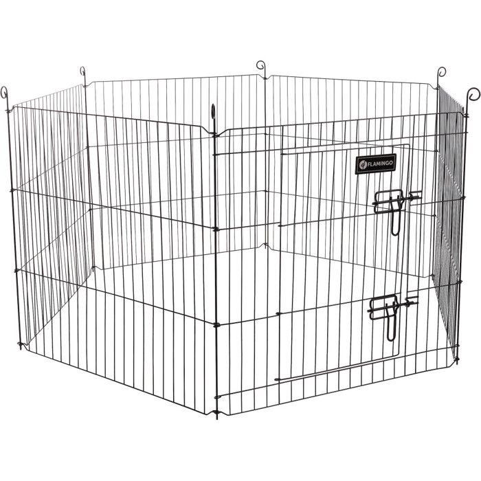 Comparer les prix de Enclos Zippo noir ø 120 × hauteur 60 cm pour lapin - FLAMINGO 63 Noir