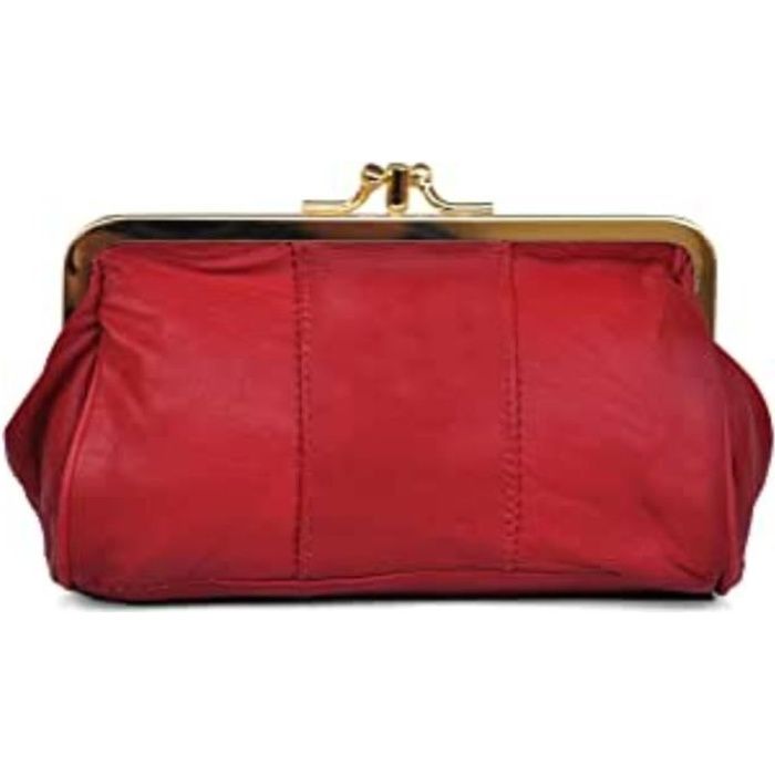 Porte Monnaie Porte-Monnaie Clic Clac En Cuir Véritable D'Agneau