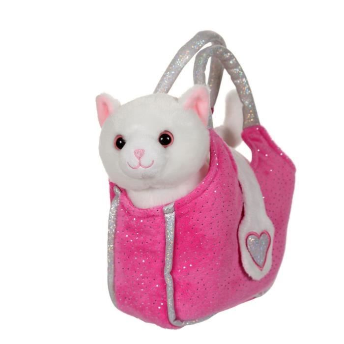 GIPSY Sac Peluche Chat Girly Lovely Rose - 20 cm