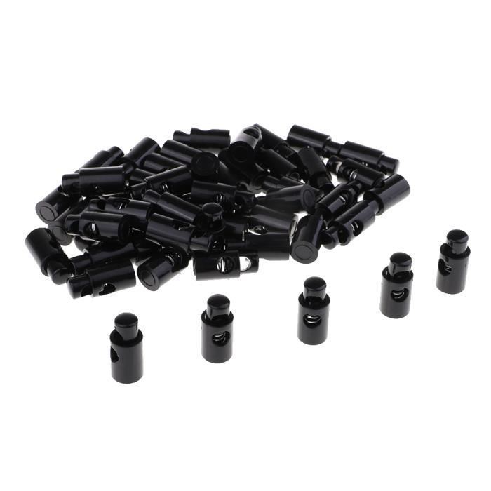 Bouchon De Cordon, 10 Pcs Bouchon De Cordon En Plastique, 17mm Verrouillage De Cordon De Serrage Elastique Rond Serrure A Cordon A Trou Unique Coulisseau De Cordon 85190727