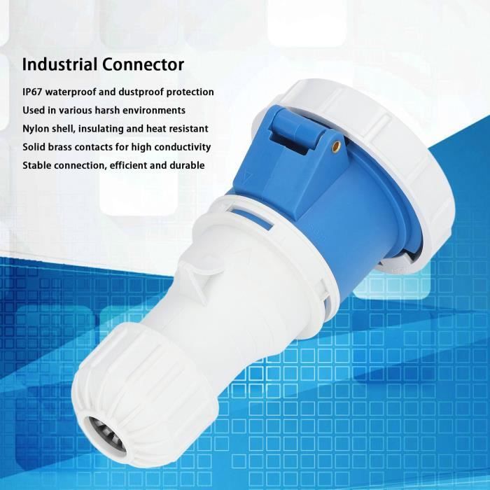 Connecteur Industriel 4 Broches 380-415V 125A IP67 - Pour Aviation, Ports, Scènes, étanche