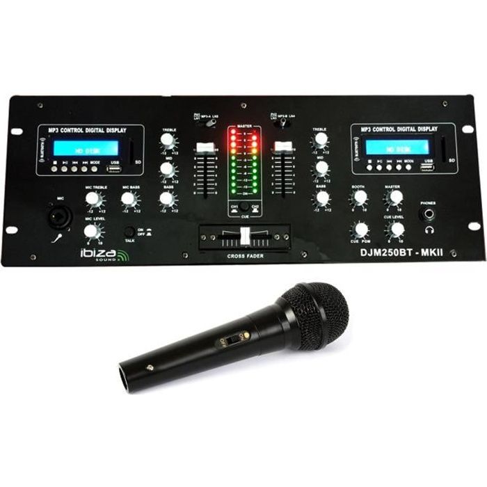 Table de mixage DJ A 2 CANAUX USB, SD & BLUETOOTH - IBIZA SOUND -  DJM250BT-MKII 