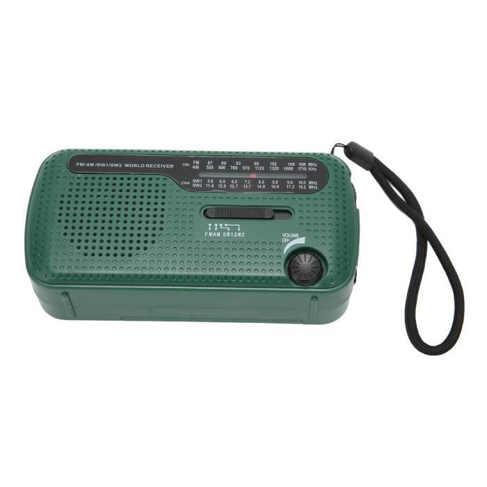 Radio Alimentée par Batterie, Radio Portable AM ​​FM SW Radio Multibande, Radio à Pointeur Multifonction Accordable avec Antenne Télescopique pour Enfants âgés (Noir Rouge
