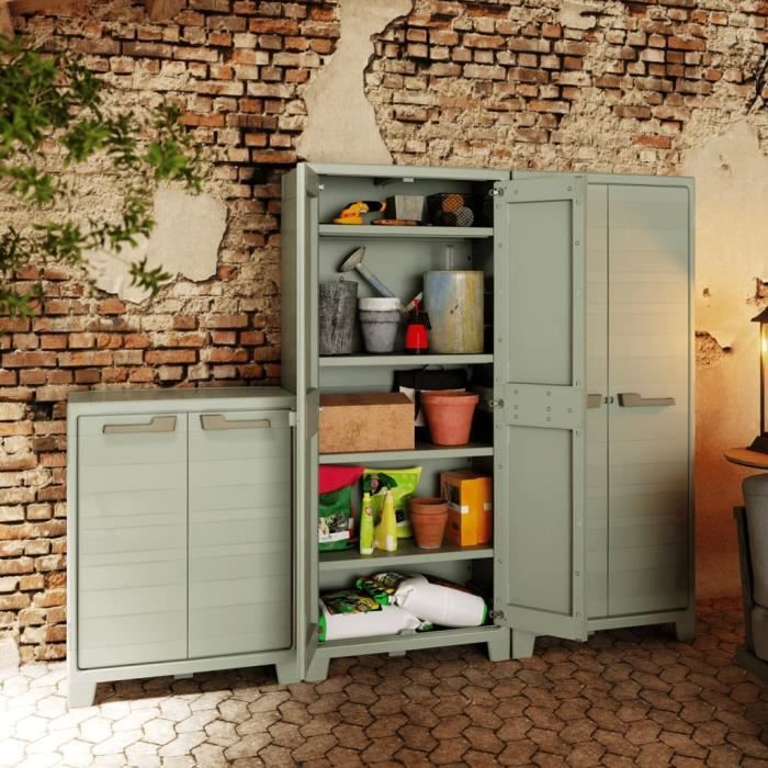 Keter Armoire de rangement d'extérieur polyvalente Gris jade