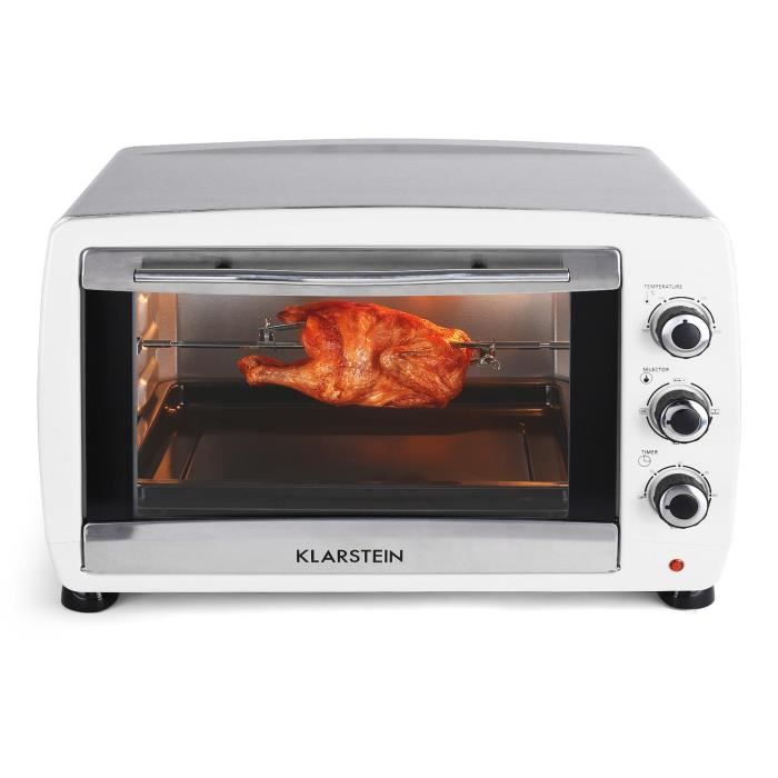 FOUR MULTIFONCTION GRILL INOX 23L KLARSTEIN OMNICHEF 2 PLAQUES DE CUISSON BLANC