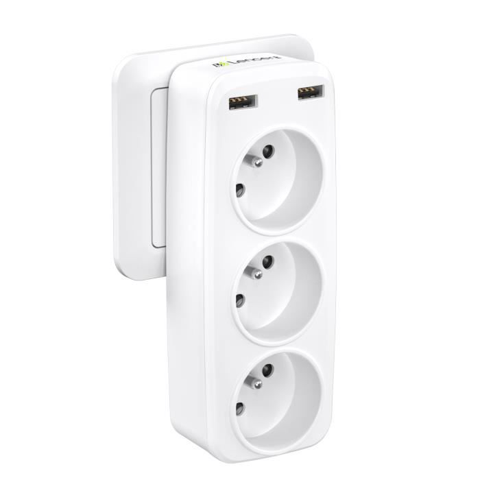 LENCENT Prise USB Secteur PD35W Multiple Murale Cube, 7 en 1 Multiprises et  Chargeur USB Rapide