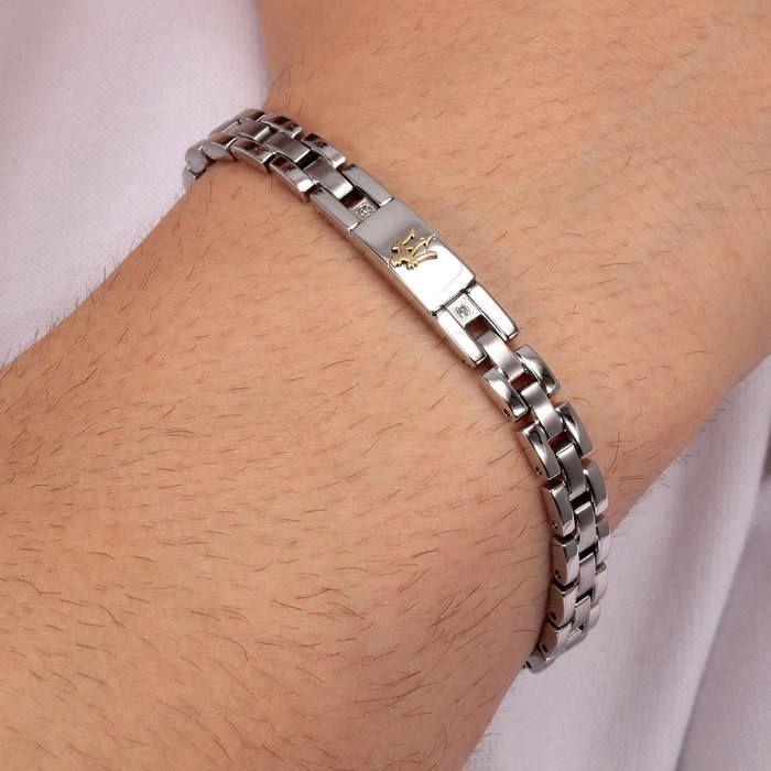 Bracelet MASERATI en Acier Bicolore et Diamant