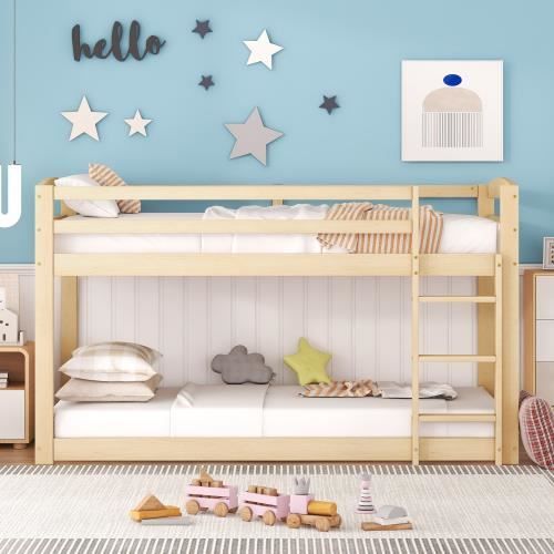 Lit Superposé 90x200cm, Lit Cabane Enfant Avec Fenêtre, échelle Et