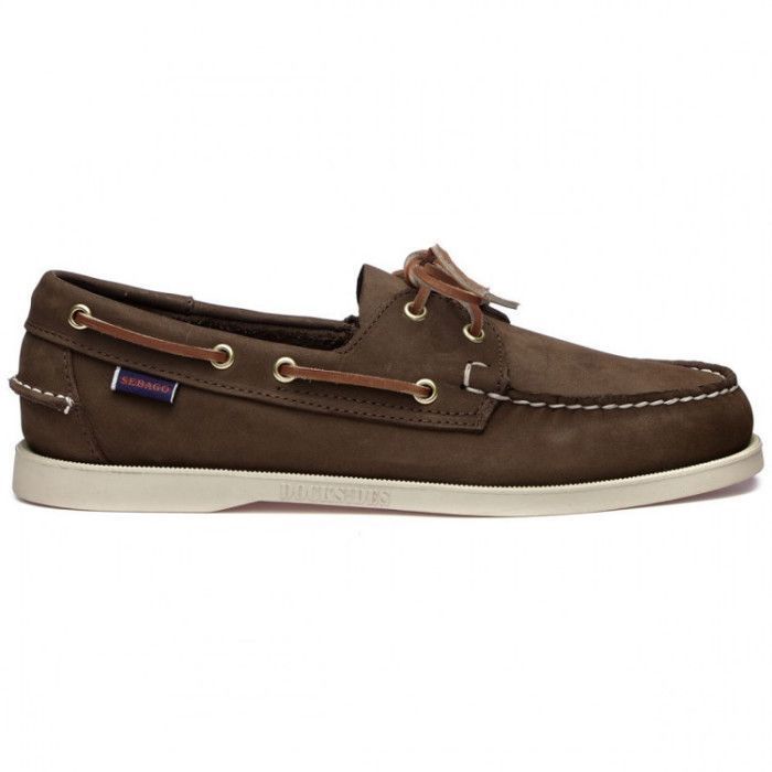 Chaussures bateau Sebago Docksides NBK en daim marron foncé pour homme - Taille UK 8.5 EU 43