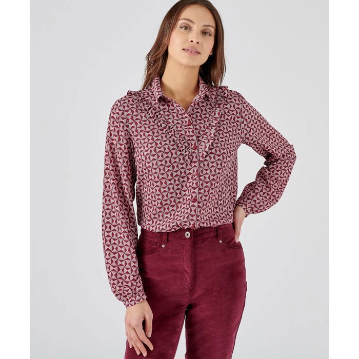 Chemisier River Island Bordeaux Taille 10 - Détails Dorés Sur Les Épaules - Occasion Très Bon État