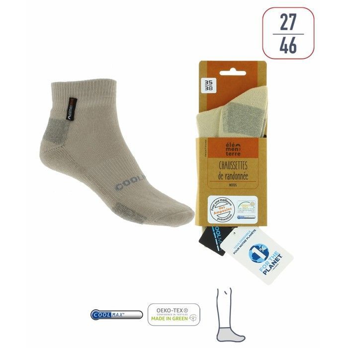 Chaussettes de randonnée low Élémenterre Notos - beige