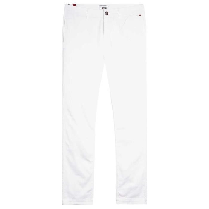 Vetements Homme Pantalons Tommy Hilfiger Essential Slim Chino Blanc Cdiscount Pret A Porter