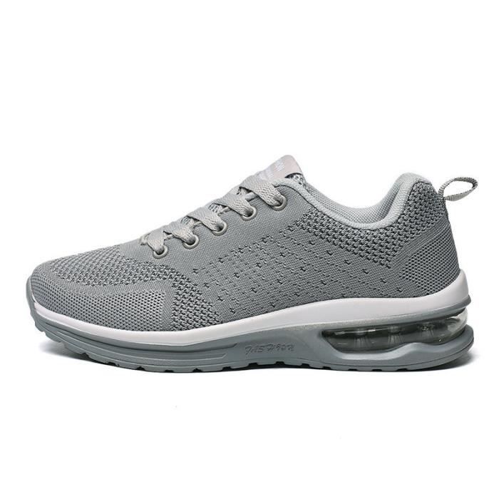 KIANII Baskets pour hommes de grande taille chaussures de sport en maille grise respirantes et sèches faciles à mettre et à enlever 39-47
