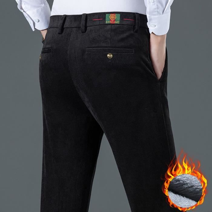 Pantalon De Survêtement Homme Doublé Polaire - Coupe Droite, Taille Haute, Poches (Automne/Hiver)