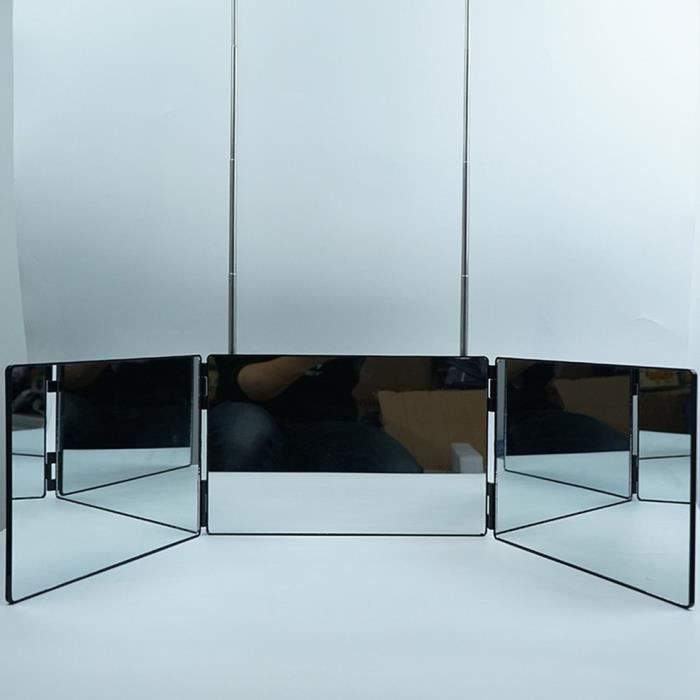 Miroir à 4 voies, miroir de maquillage à 360 degrés, miroir pliable à 4 panneaux, pour coupe de cheveux, coloration, coiffure, usage domestique professionnel