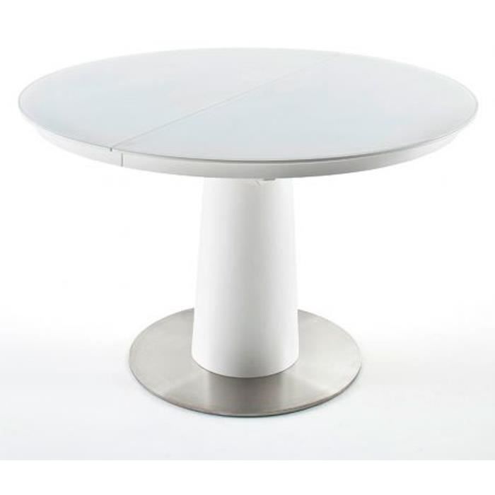 Table manger extensible ronde blanc mat - 76 x 120 cm - Cdiscount Maison