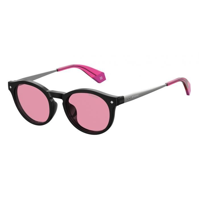 Lunettes De Soleil Polaroid Unisexe Adulte - Monture Noire Calibre 49, Verres Polarisés Gris Ronds - 9