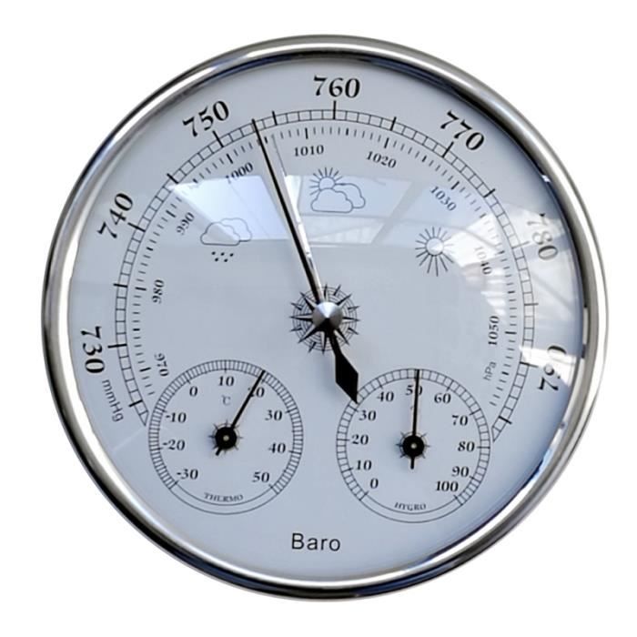 1 pc baromètre thermomètre hygromètre cadran pratique Type 3 en pour la  mesure STATION METEO - BAROMETRE - Cdiscount TV Son Photo