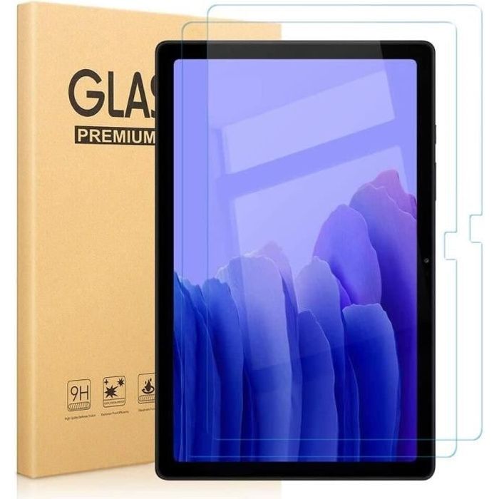 Lot de 2] Protection Écran Samsung Galaxy Tab A7 10.4 (SM-T500/T505/T507),  Haute Définition, 9H Dureté, Anti Rayures, sans Bulles - Cdiscount  Informatique