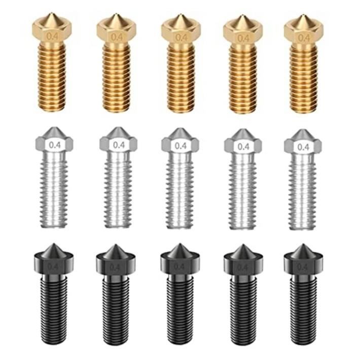 Pack De 5 Buses SIMAX3D E3D V6 0.4mm - Acier Trempé Haute Résistance Pour Imprimantes 3D Prusa I3, Anycubic I3 Mega