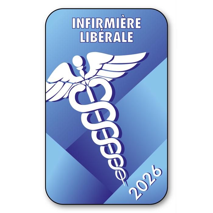 Autocollant Sticker - Vignette Caducée 2025 Pour Pare Brise En Vitrophanie - V7 Aide Soignante