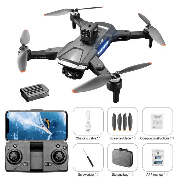 Drone de photographie aérienne haute définition sans balais LS58, avec fonction GPS de retour à la maison et d'évitement d'obstacles