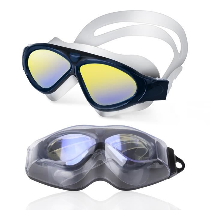 Lunettes De Natation Anti-buée – Verres à Grand Angle 180°, Joints En Silicone, Sangle Réglable, Protection UV, Pour Adultes