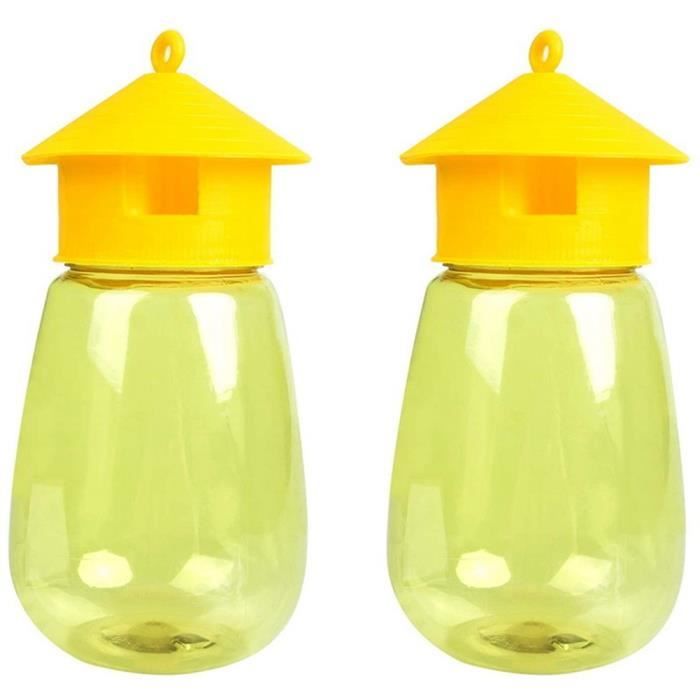 Lot 10 Autocollants Jaunes + 2 Pièges à Mouches à Fruits - Anti-Nuisibles Écologique - Pour Cuisine/Jardin