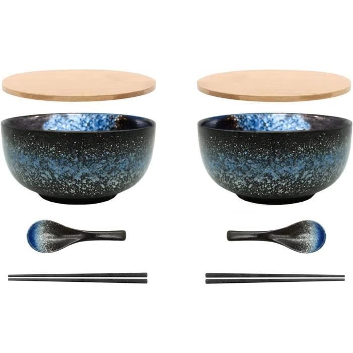 Lot De 2 Bols à Ramen En Céramique De 20,3 Cm (9 Pièces) - Porcelaine