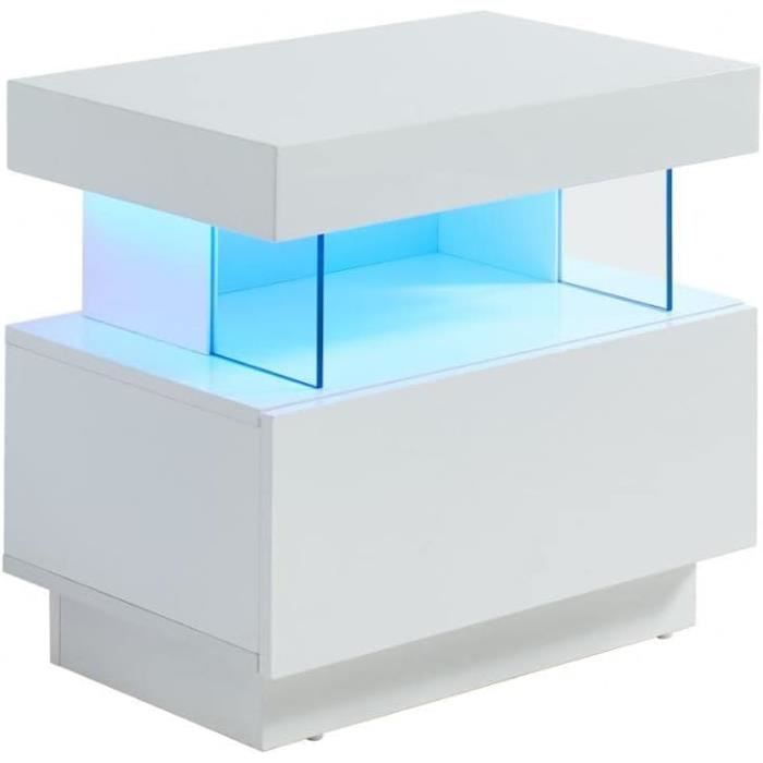 Table De Chevet Lot De 2 Avec 2 Tiroirs Tissu Ivoire - PICHONIA