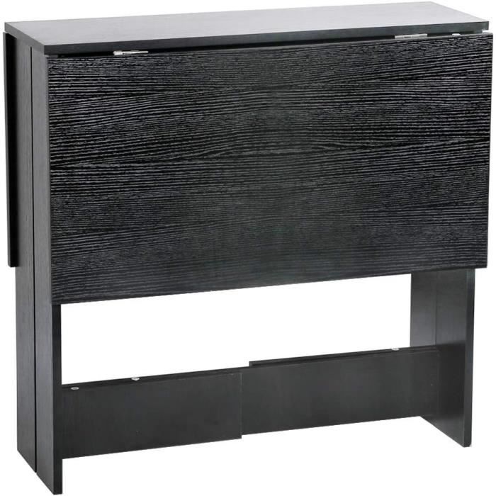 HUOLE Table d'appoint avec Ailes Pliantes, Table à Manger Pliante Mobile sur roulettes avec 2 étagères intégrées -Table Pliante avec 2 Abattants, en Panneaux de Particules Melaminés-Blanc Pur