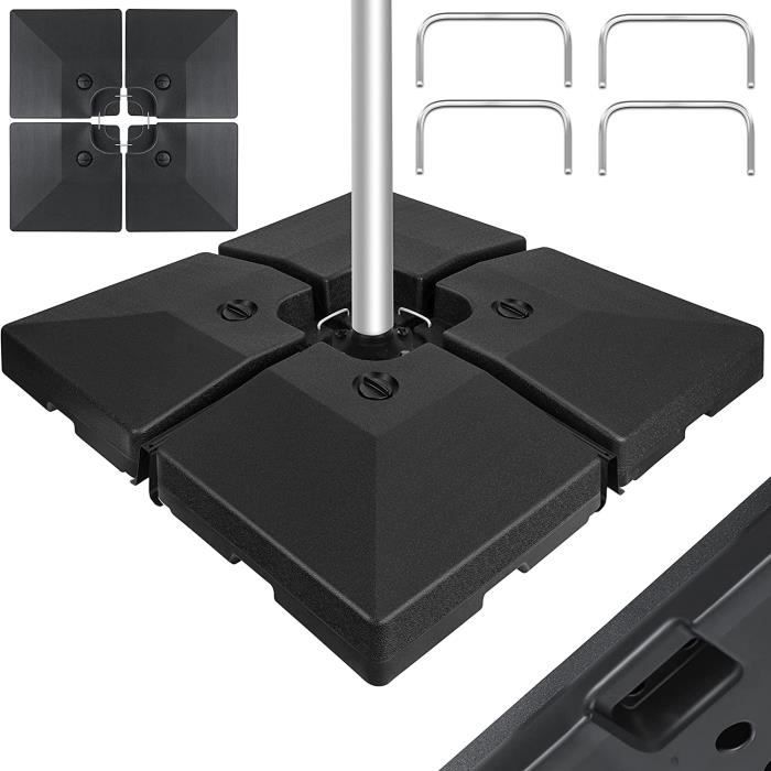 Relaxdays Support Parasol Pliant Métal Noir - Pied Croix Pour Barres 25-35mm, Jardin Et Balcon