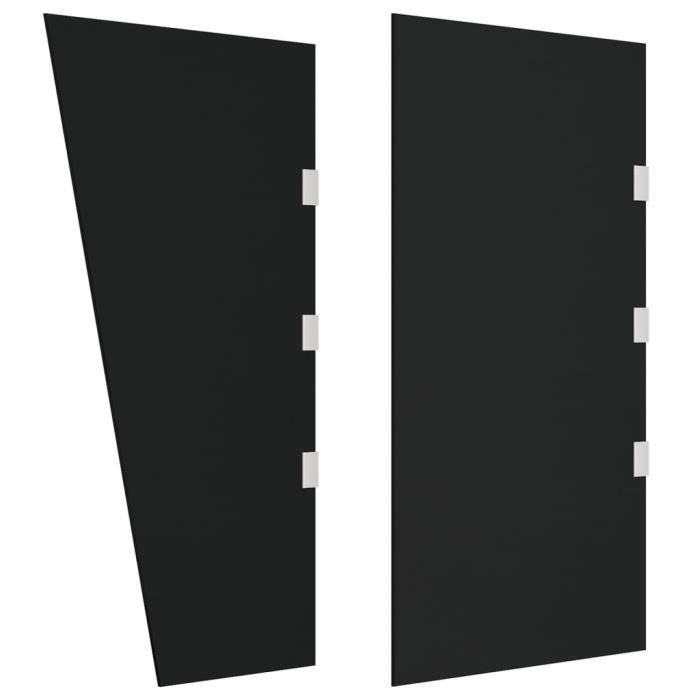 Panneaux latéraux pour auvent de porte 2 pcs Noir Verre trempé - SURENHAP - J01149