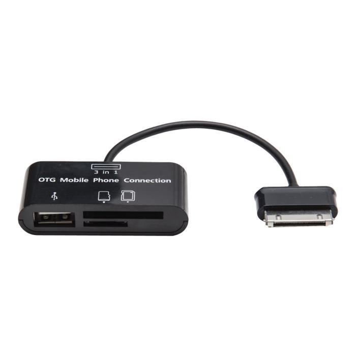 SybaUSA Syba Connectland CL-CRD50062 - Lecteur de carte (SD, RS-MMC, microSD, SDHC) - Samsung 30-pin Dock Connector